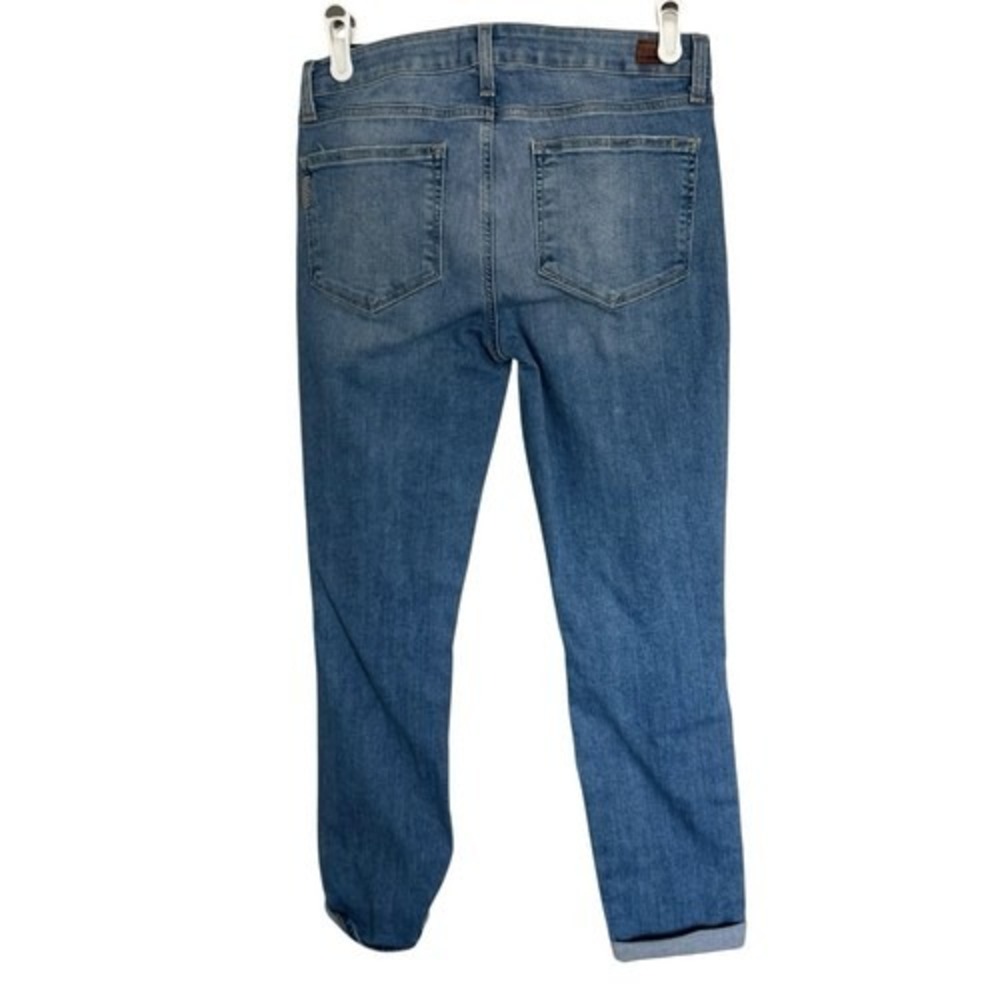 Paige Kylie Crop Blue Denim Jeans Distressed Stretch Cuffed Women's Size 30